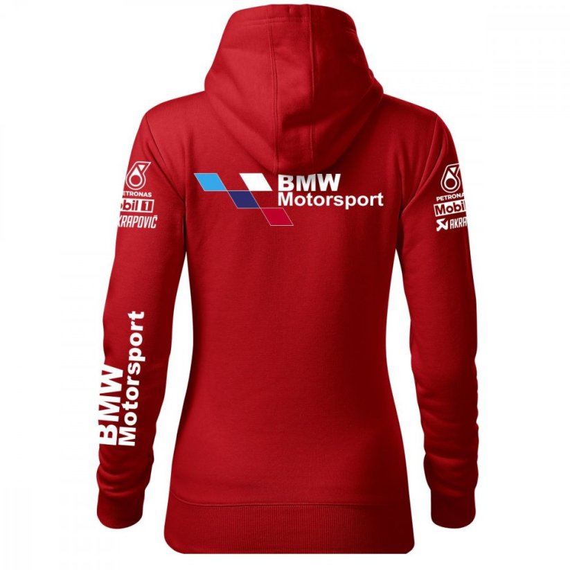 Automobilová Dámská Mikina BMW - Červená - Velikost: XS