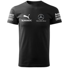 T-shirt Męski Mercedes - Czarny