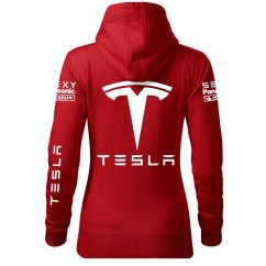 Bluza samochodowa dla kobiet Tesla - czerwona