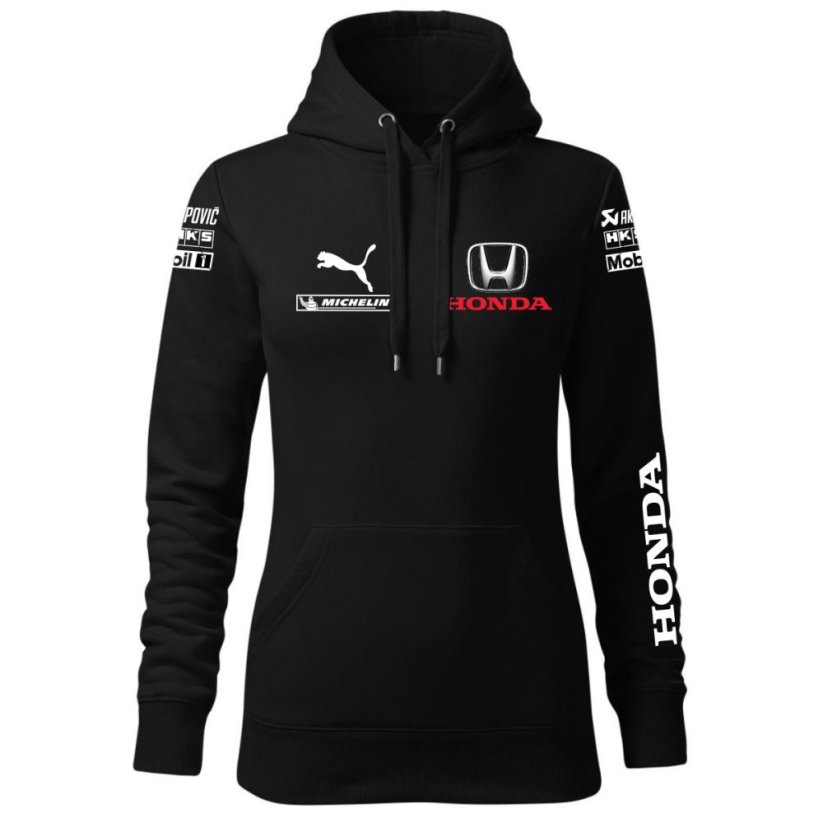 Automobilová Dámská Mikina Honda - Černá - Velikost: XS