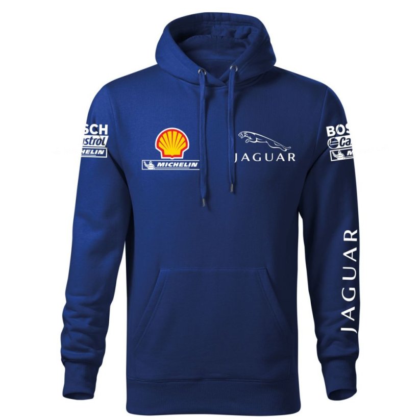 Autóipari Férfi Kapucnis Jaguar - Kék - Méret: 2XL