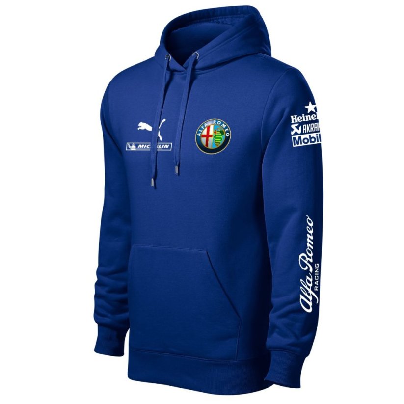 Autóipari Férfi Kapucnis Alfa Romeo - Kék - Méret: M