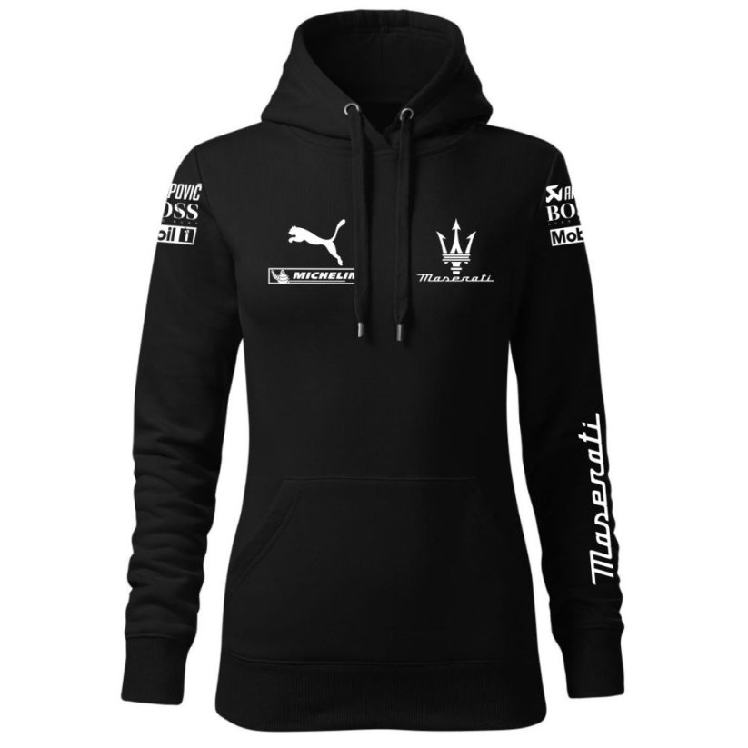Automobilová Dámská Mikina Maserati - Černá - Velikost: M