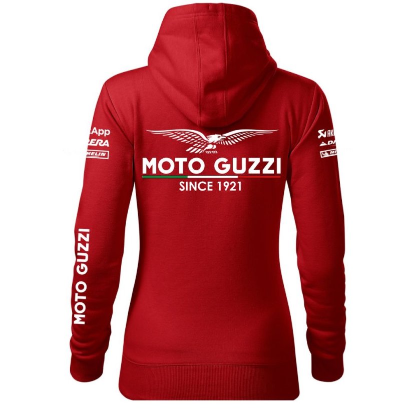Damska bluza motocyklowa Motto Guzzi - czerwona - Rozmiar: M