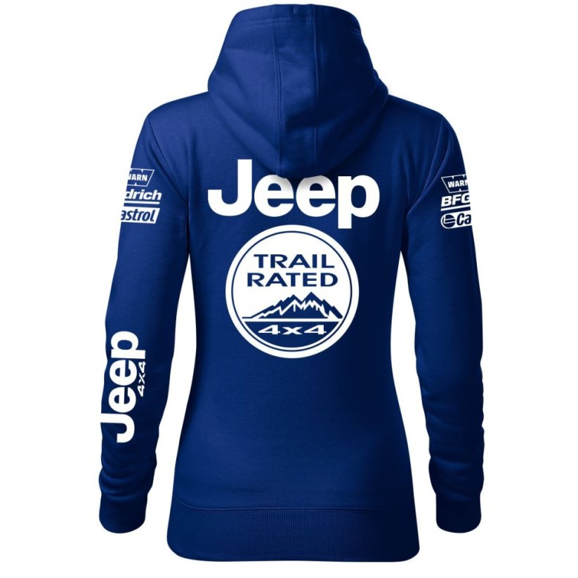 Automobilová Dámská Mikina Jeep - Modrá - Velikost: XS