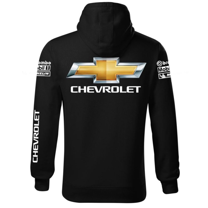 Autóipari Férfi Kapucnis Chevrolet - Fekete - Méret: XL