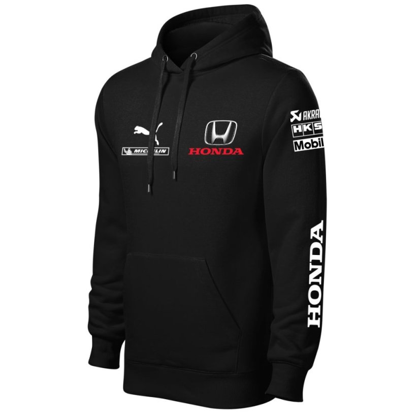 Autóipari Férfi Kapucnis Honda - Fekete - Méret: 5XL