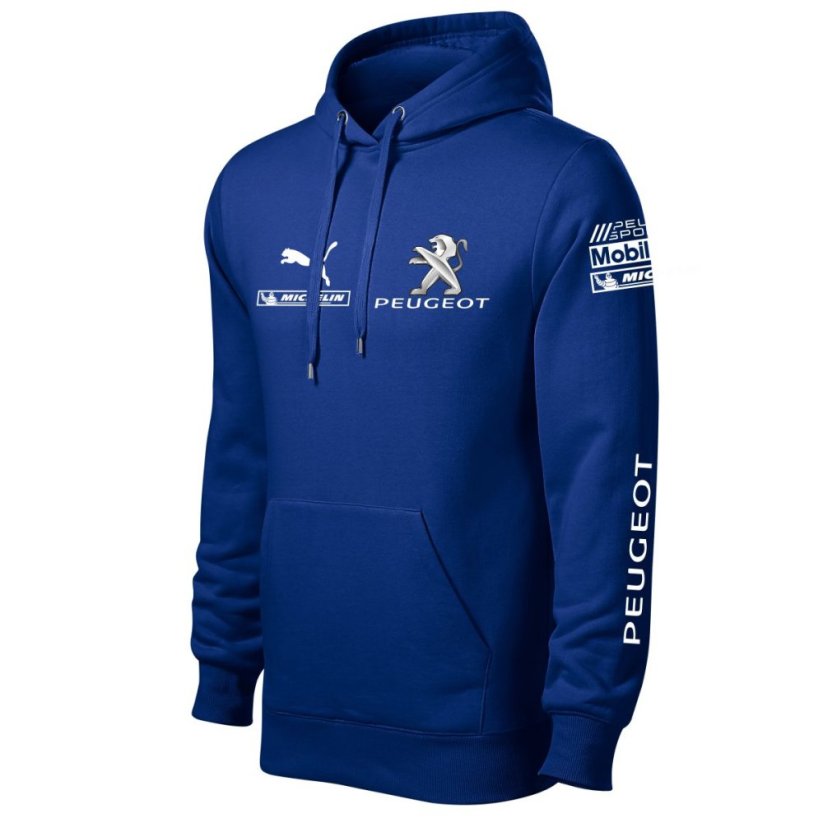 Autóipari Férfi Kapucnis Peugeot - Kék - Méret: XL