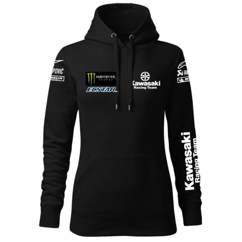 Damska bluza motocyklowa Kawasaki - Czarny - Rozmiar: XS