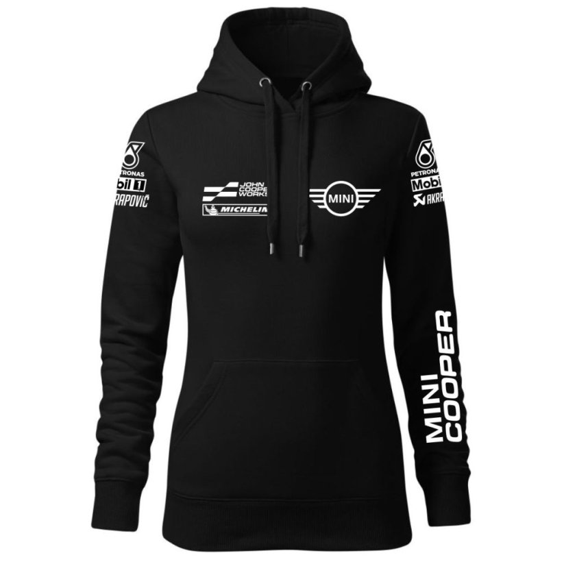 Automobilová Dámská Mikina Mini Cooper - Černá