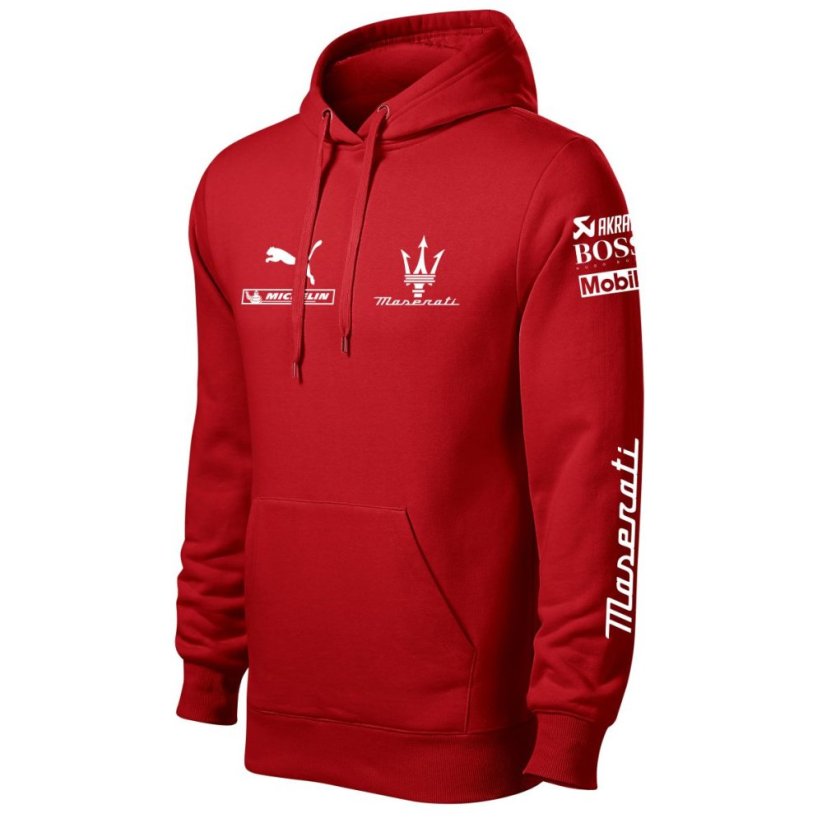 Autóipari Férfi Kapucnis Maserati - Piros - Méret: 4XL