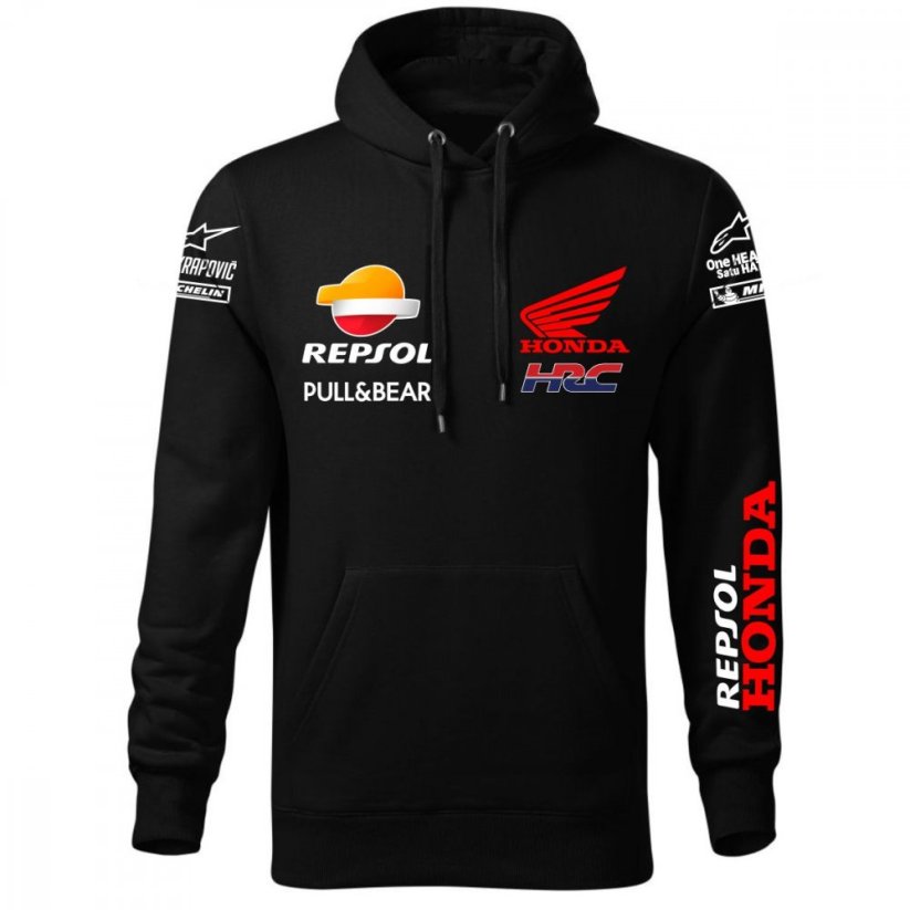 Męska bluza motocyklowa Honda-Moto - Czarny