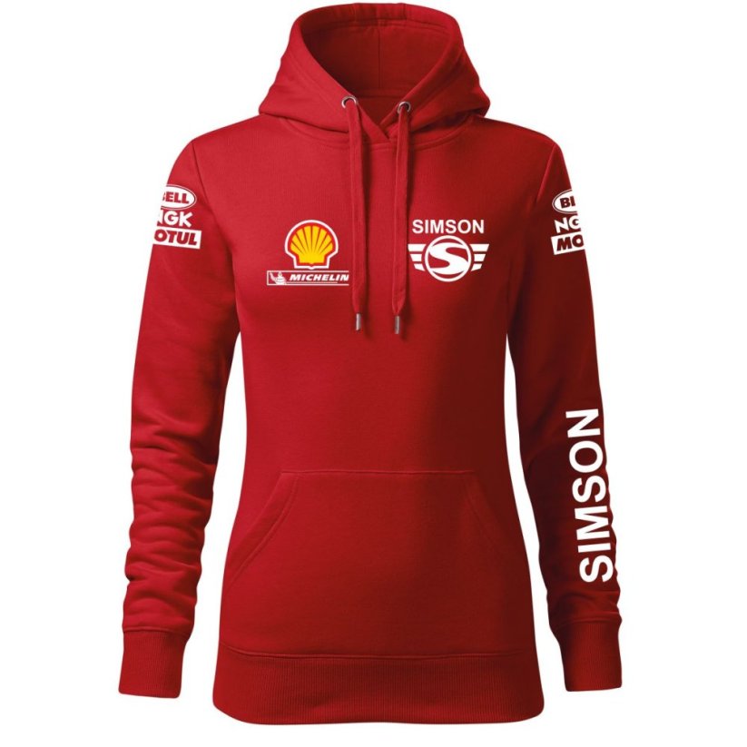 Damska bluza motocyklowa Simson - czerwona - Rozmiar: S