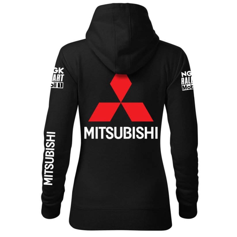 Automobilová Dámská Mikina Mitshubishi - Černá - Velikost: S