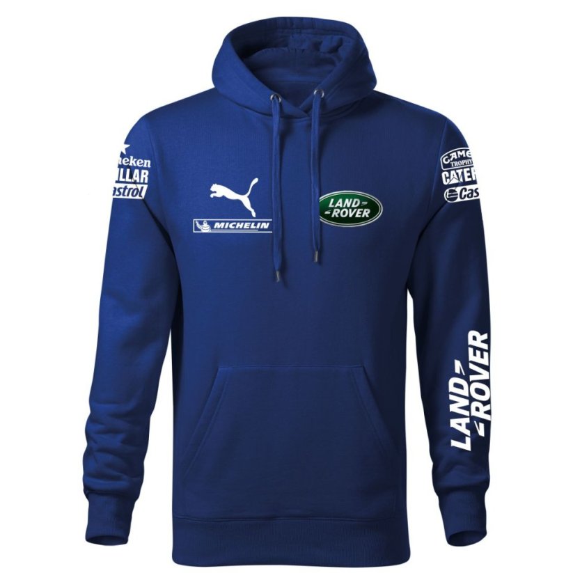 Autóipari Férfi Kapucnis Land Rover - Kék - Méret: S