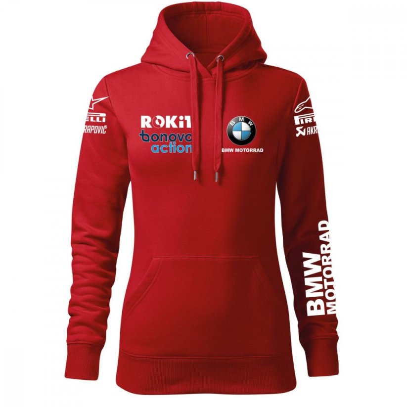 Damska bluza motocyklowa BMW Motorrad - czerwona - Rozmiar: XS