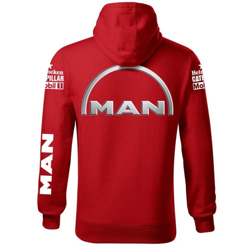 Autóipari Férfi Kapucnis Man - Piros - Méret: 3XL