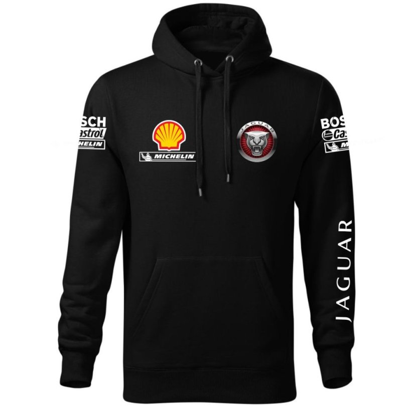 Autóipari Férfi Kapucnis Jaguar 2 - Fekete - Méret: 5XL