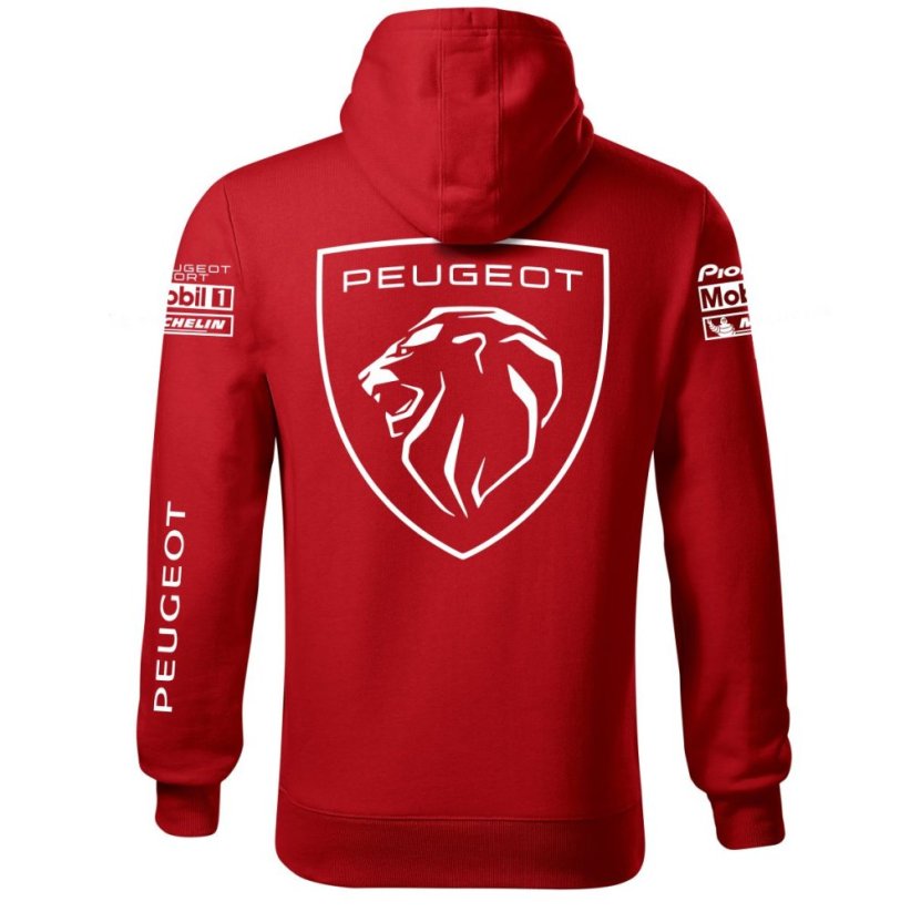 Autóipari Férfi Kapucnis Peugeot New- Piros - Méret: XL