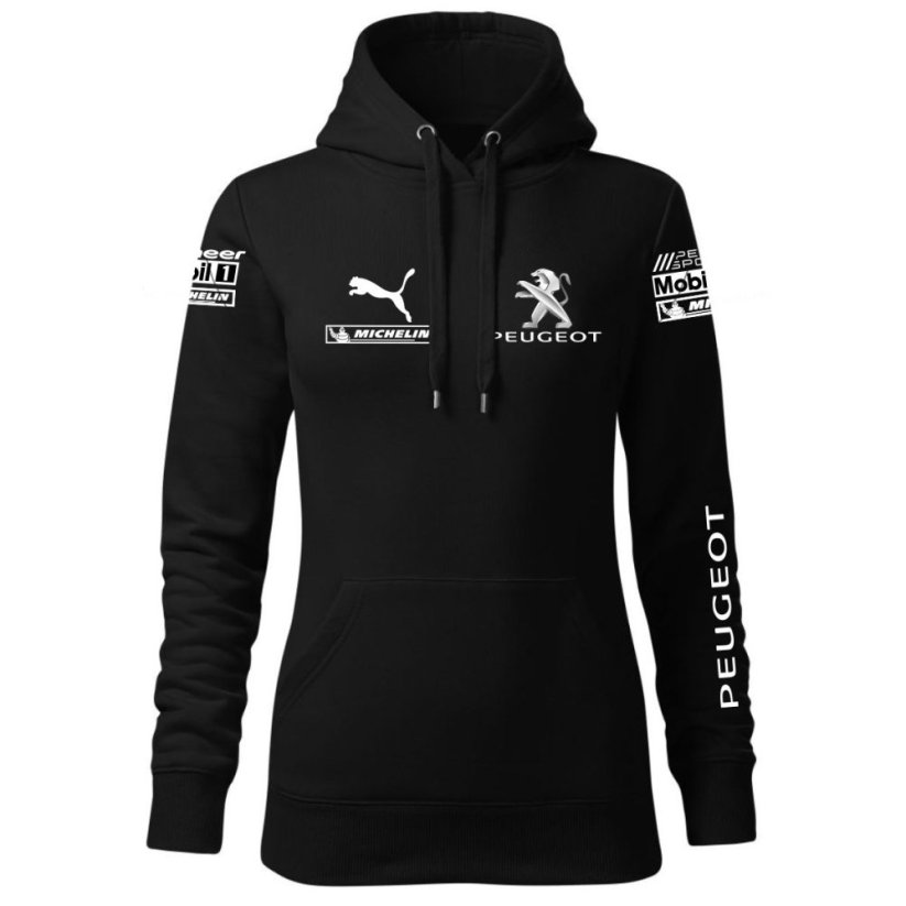 Automobilová Dámská Mikina Peugeot - Černá - Velikost: XL