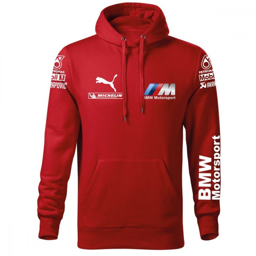 Autóipari Férfi Kapucnis BMW M - Piros - Méret: S