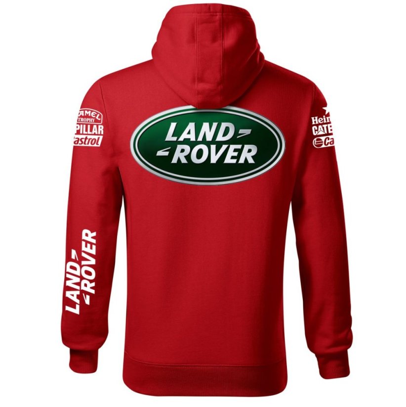 Autóipari Férfi Kapucnis Land Rover - Piros - Méret: L