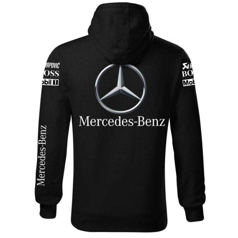 Autóipari Férfi Kapucnis Mercedes Benz - Fekete - Méret: 5XL