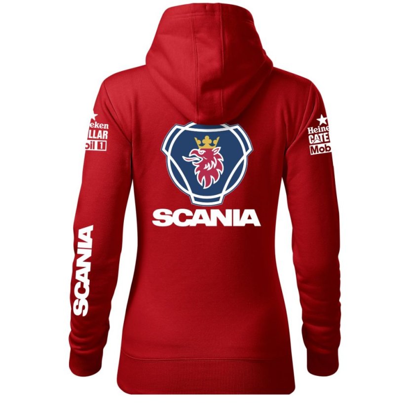 Bluza samochodowa dla kobiet Scania - czerwona - Rozmiar: L