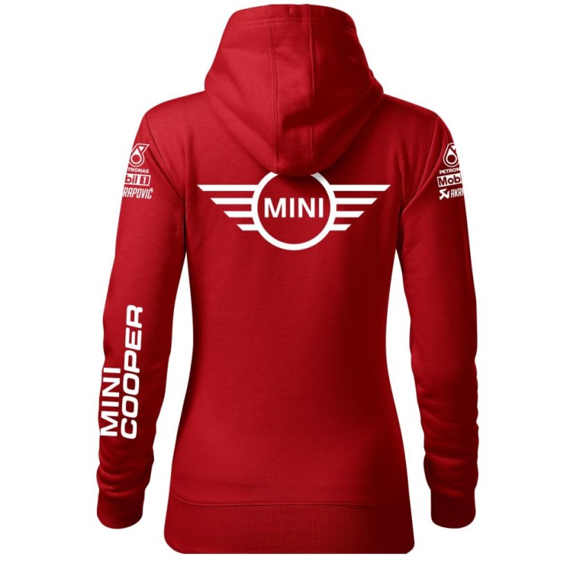 Bluza samochodowa dla kobiet Mini Cooper - czerwona - Rozmiar: 2XL