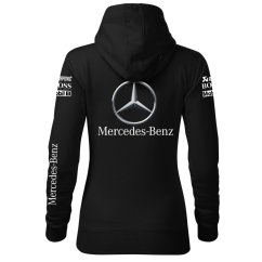 Automobilová Dámská Mikina Mercedes Benz - Černá