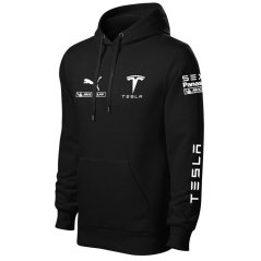 Autóipari Férfi Kapucnis Tesla - Fekete