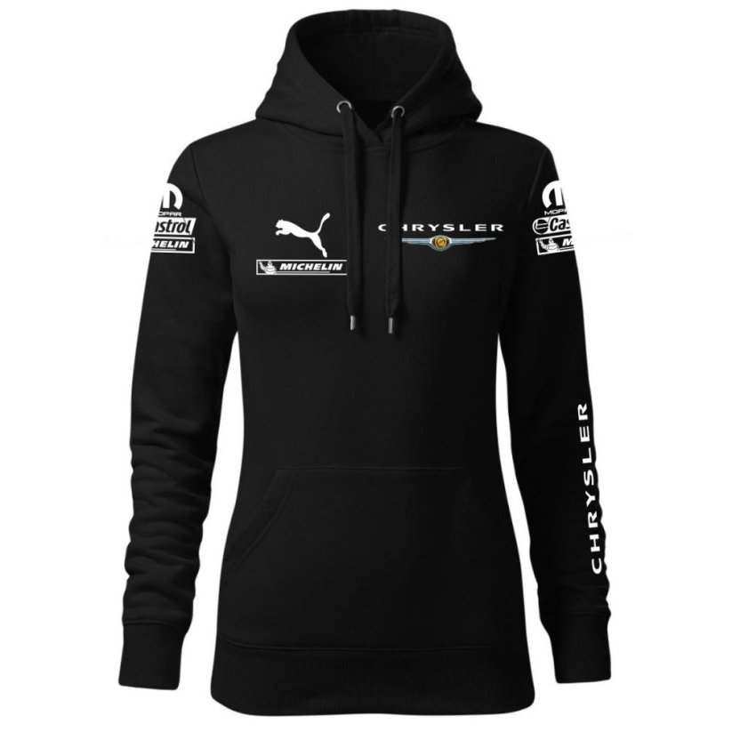 Automobilová Dámská Mikina Chrysler - Černá - Velikost: XS