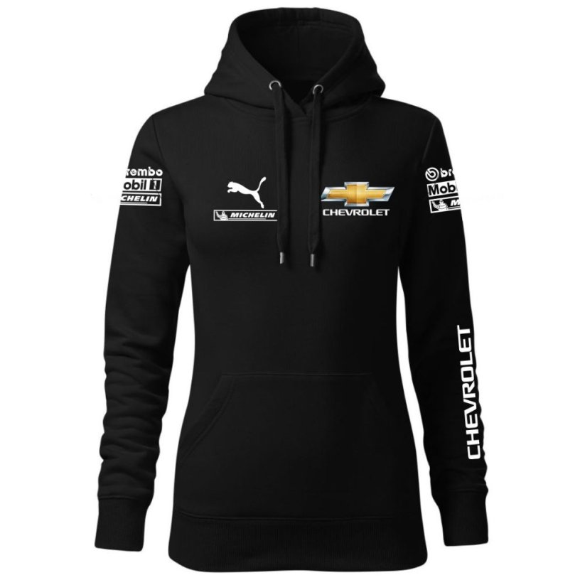 Automobilová Dámská Mikina Chevrolet - Černá - Velikost: S