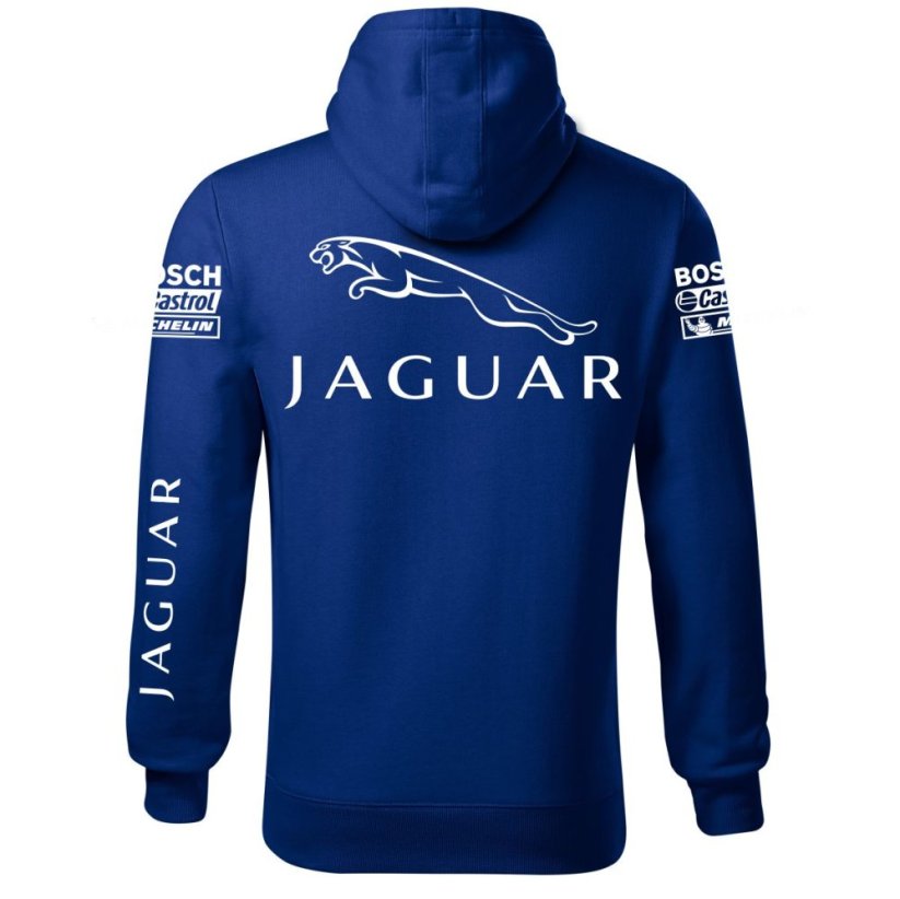 Autóipari Férfi Kapucnis Jaguar - Kék - Méret: 2XL