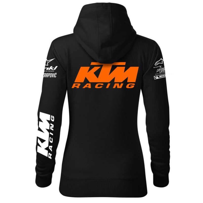 Damska Bluza Motocyklowa K.M. - Czarna (Orange) - Rozmiar: XL