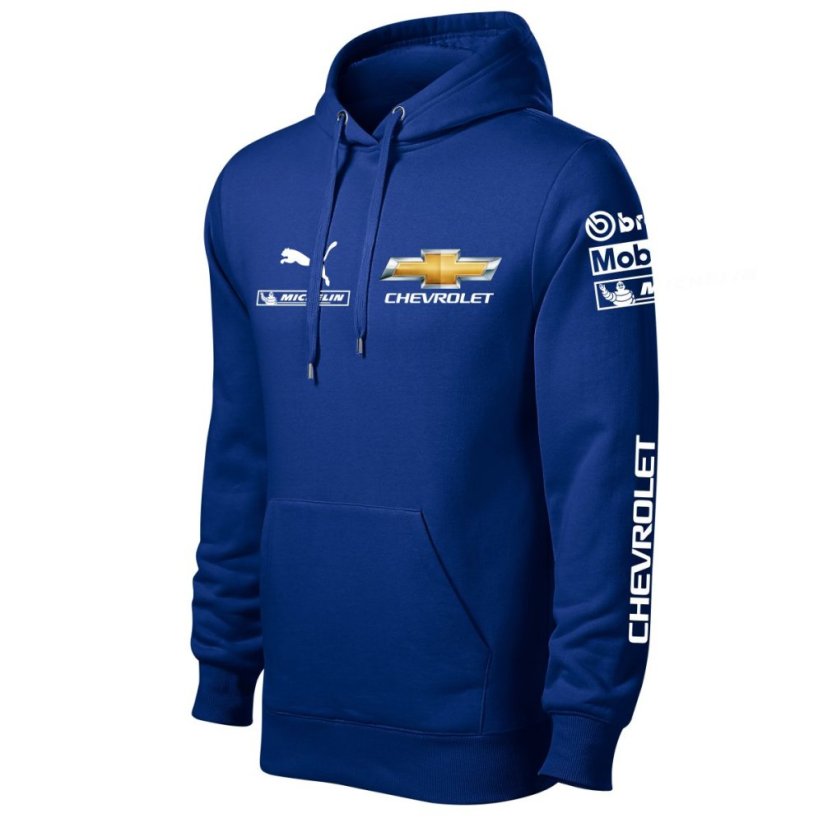 Autóipari Férfi Kapucnis Chevrolet - Kék - Méret: 4XL