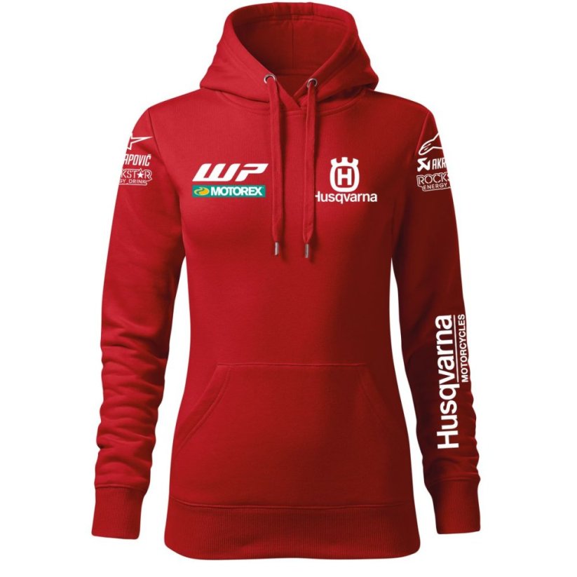 Damska bluza motocyklowa Husqvarna - czerwona - Rozmiar: XL