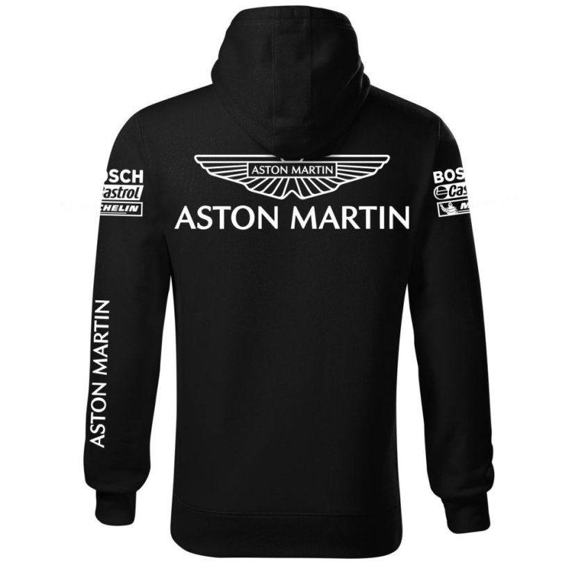 Autóipari Férfi Kapucnis Aston Martin - Fekete - Méret: 3XL