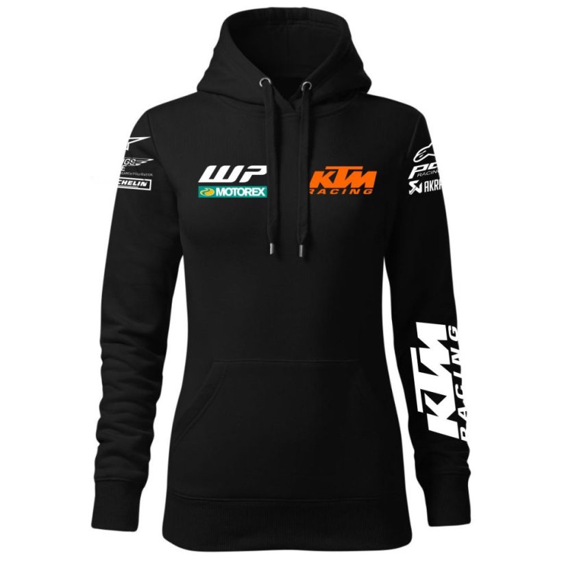 Damska Bluza Motocyklowa K.M. - Czarna (Orange) - Rozmiar: XL