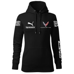 Autóipari Női Kapucnis Corvette - Fekete