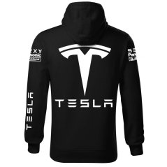 Autóipari Férfi Kapucnis Tesla - Fekete
