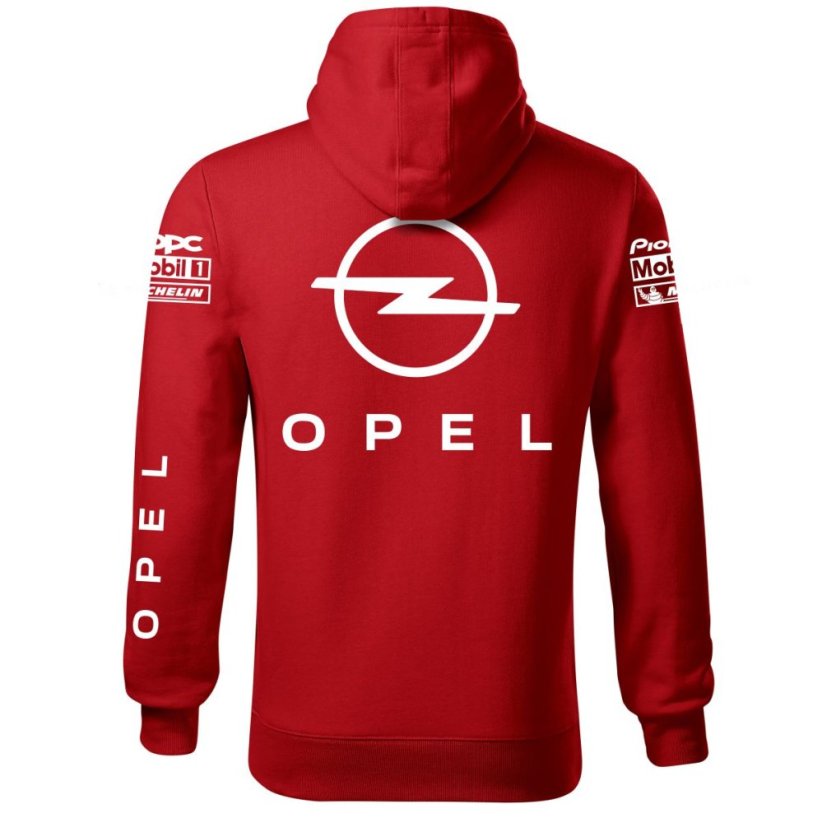 Autóipari Férfi Kapucnis Opel - Piros