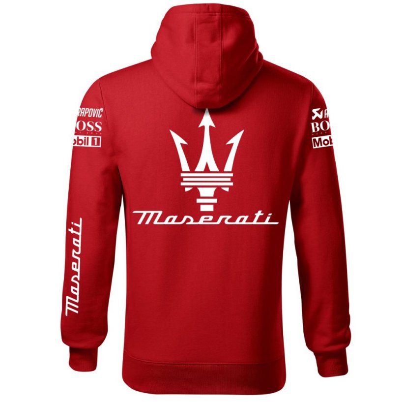Autóipari Férfi Kapucnis Maserati - Piros - Méret: 4XL