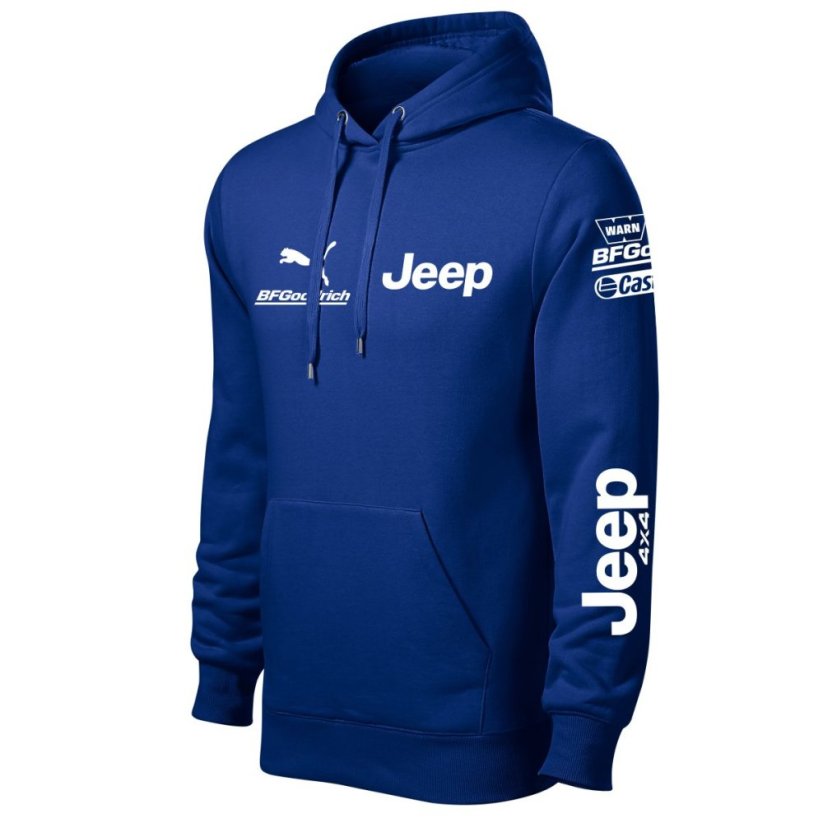 Autóipari Férfi Kapucnis Jeep - Kék - Méret: M