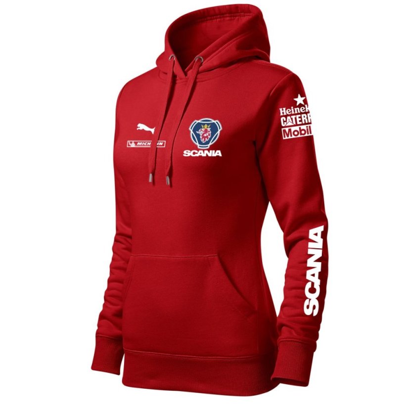 Bluza samochodowa dla kobiet Scania - czerwona - Rozmiar: L