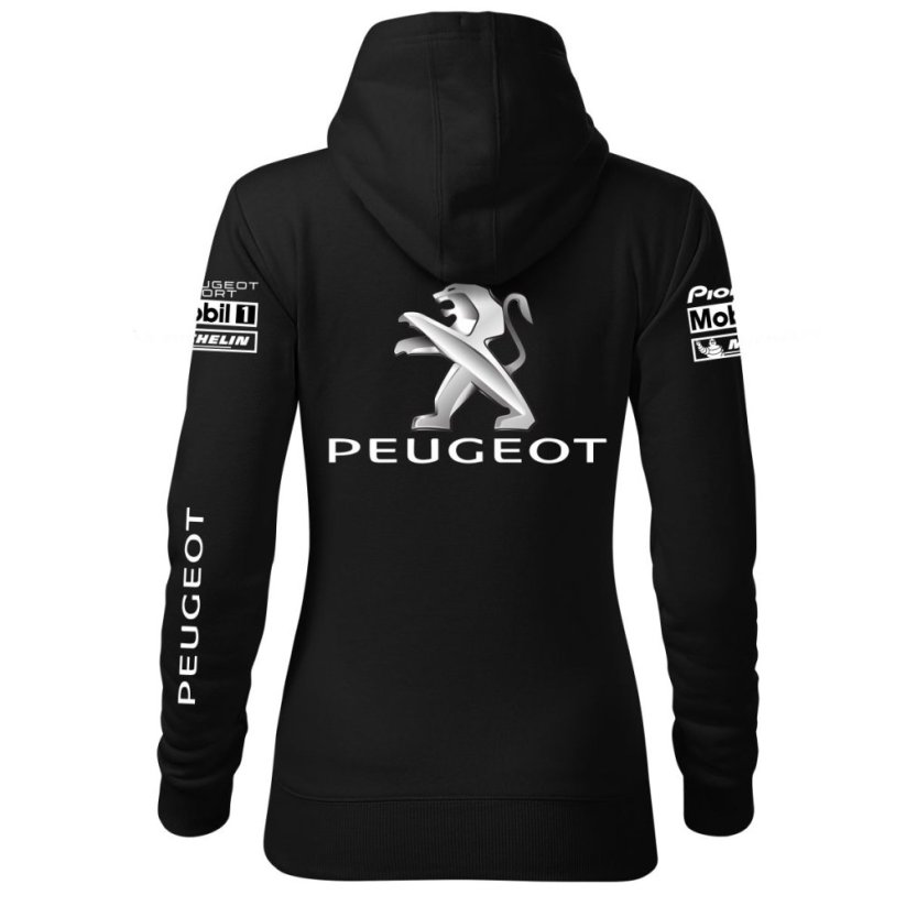 Automobilová Dámská Mikina Peugeot - Černá - Velikost: XL