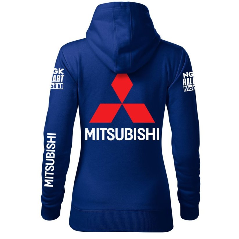 Automobilová Dámská Mikina Mitshubishi - Modrá - Velikost: M