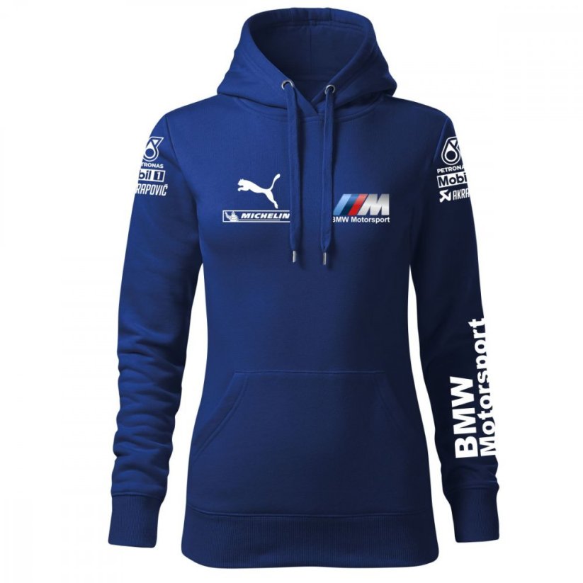 Automobilová Dámská Mikina BMW M - Modrá - Velikost: XL