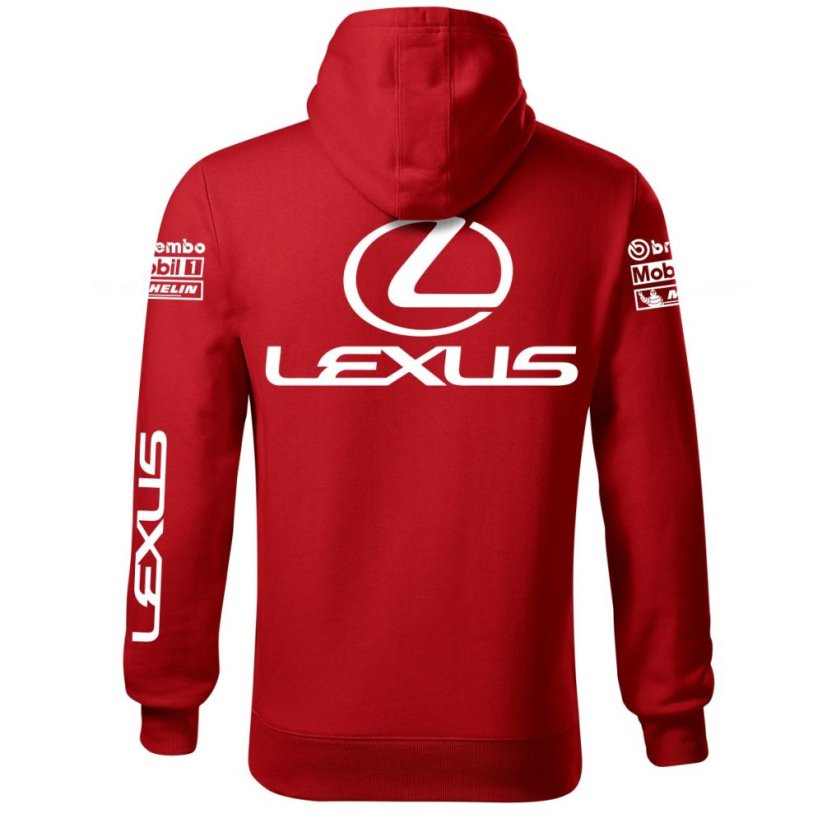 Autóipari Férfi Kapucnis Lexus - Piros - Méret: M