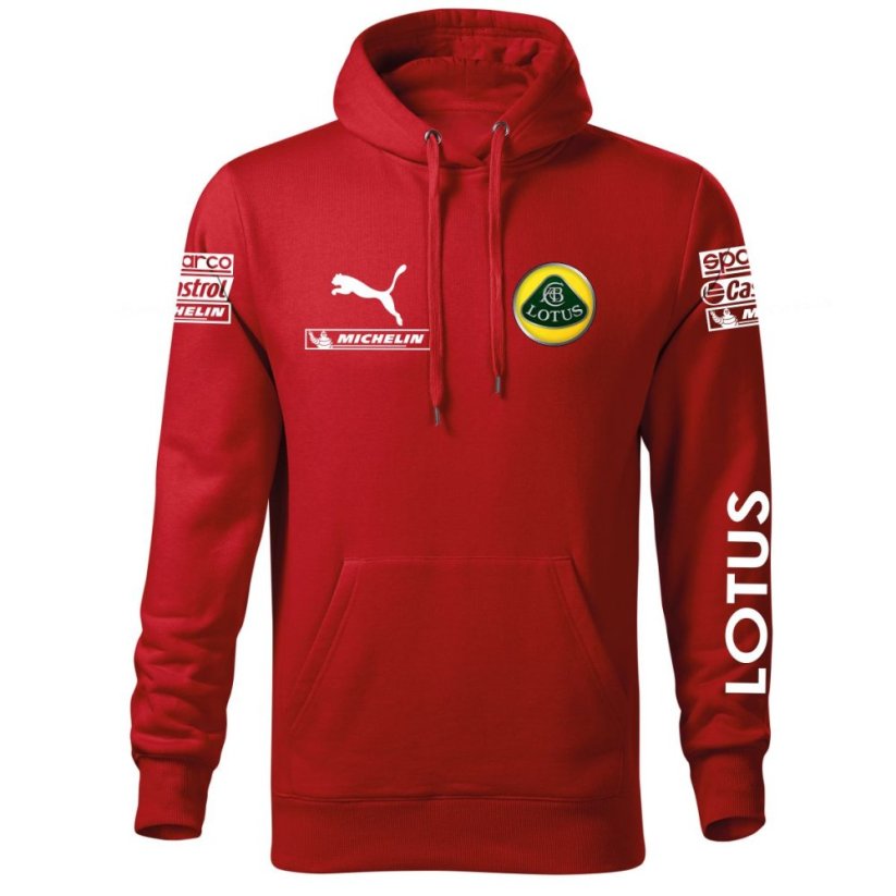 Autóipari Férfi Kapucnis Lotus - Piros - Méret: 4XL